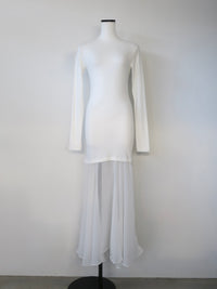 sheer layered maxi dress