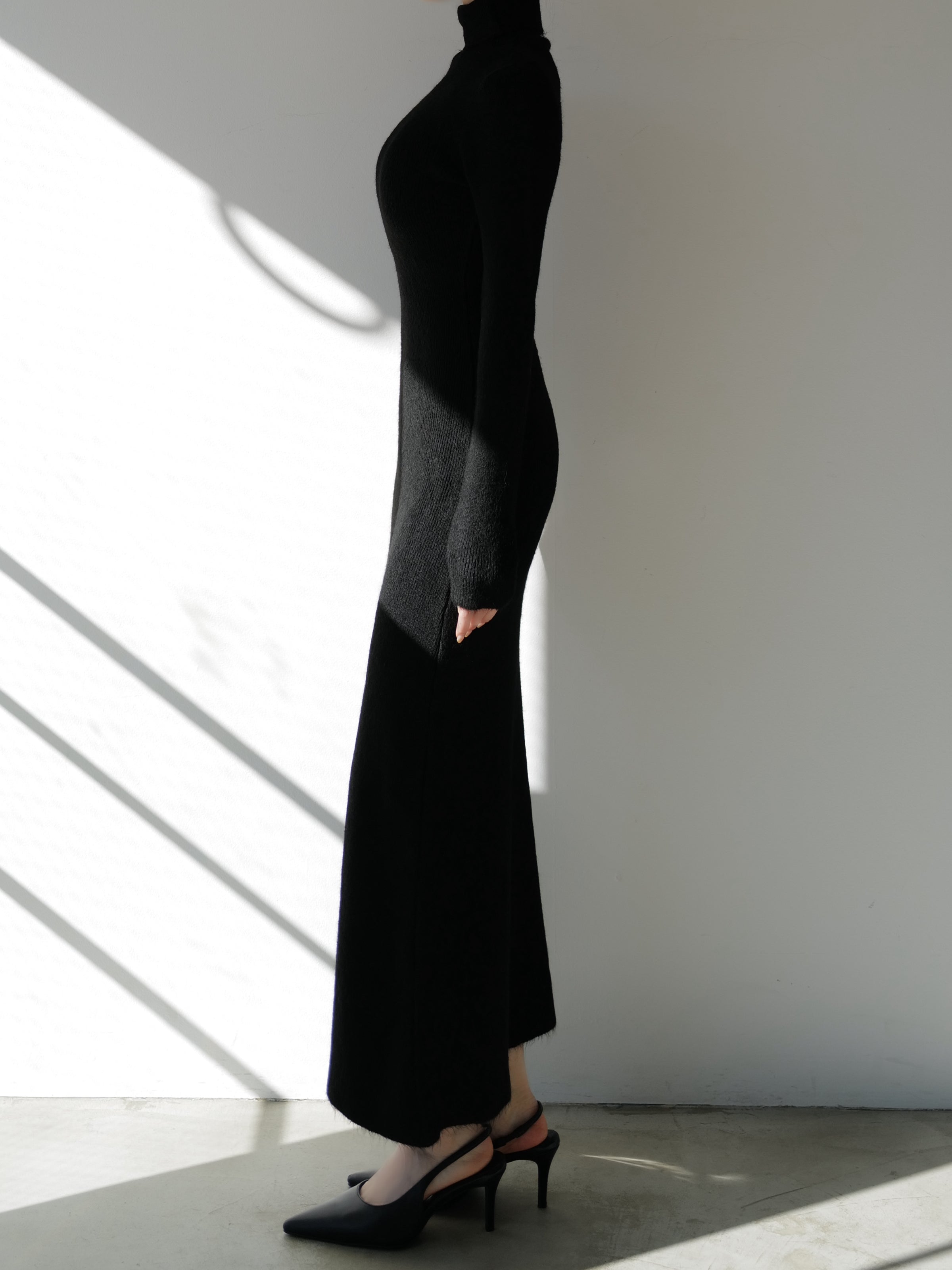 angora knit long dress