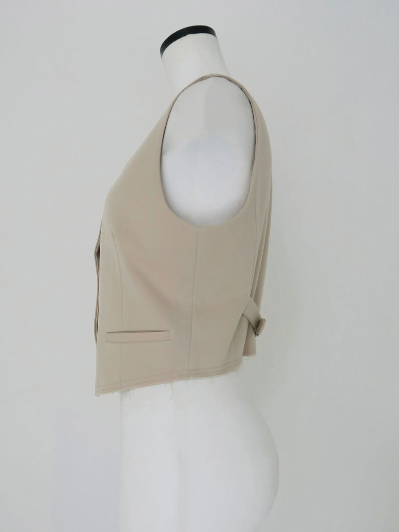 raw hem single vest