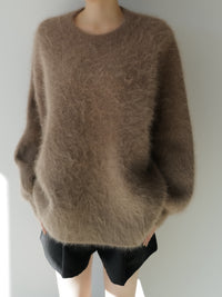 round neck angora knit