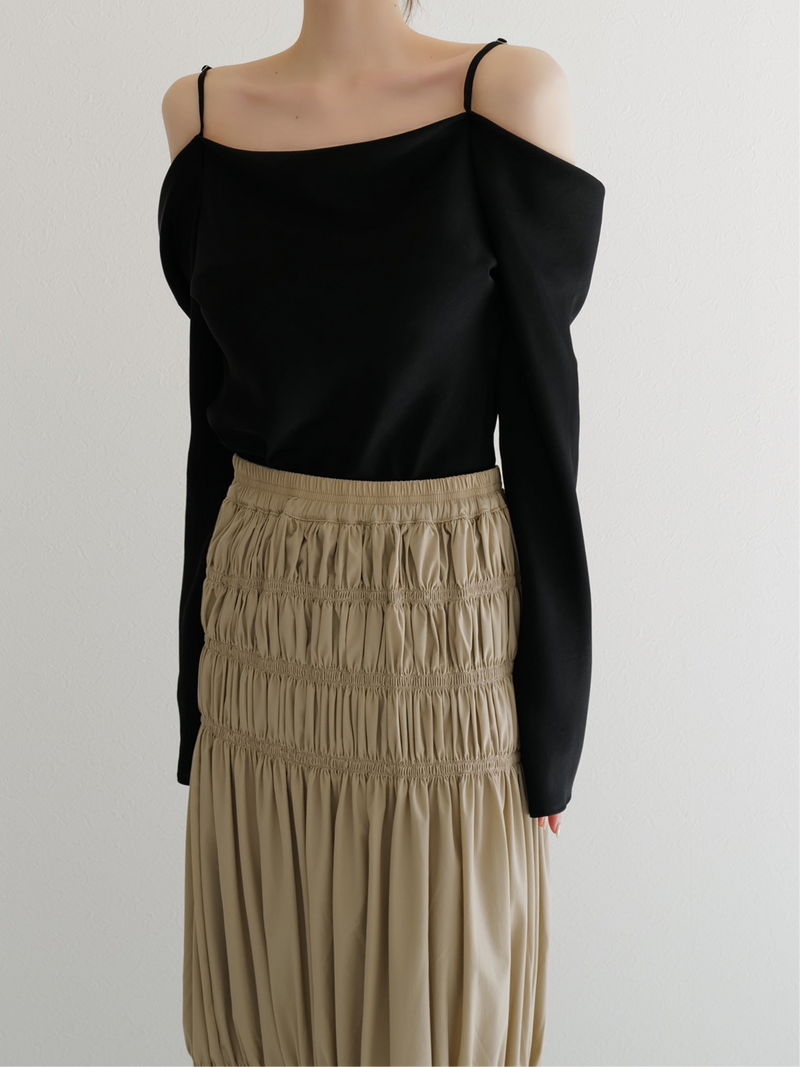 off shoulder silky blouse