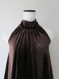 velour back open tie blouse