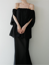 off shoulder chiffon blouse