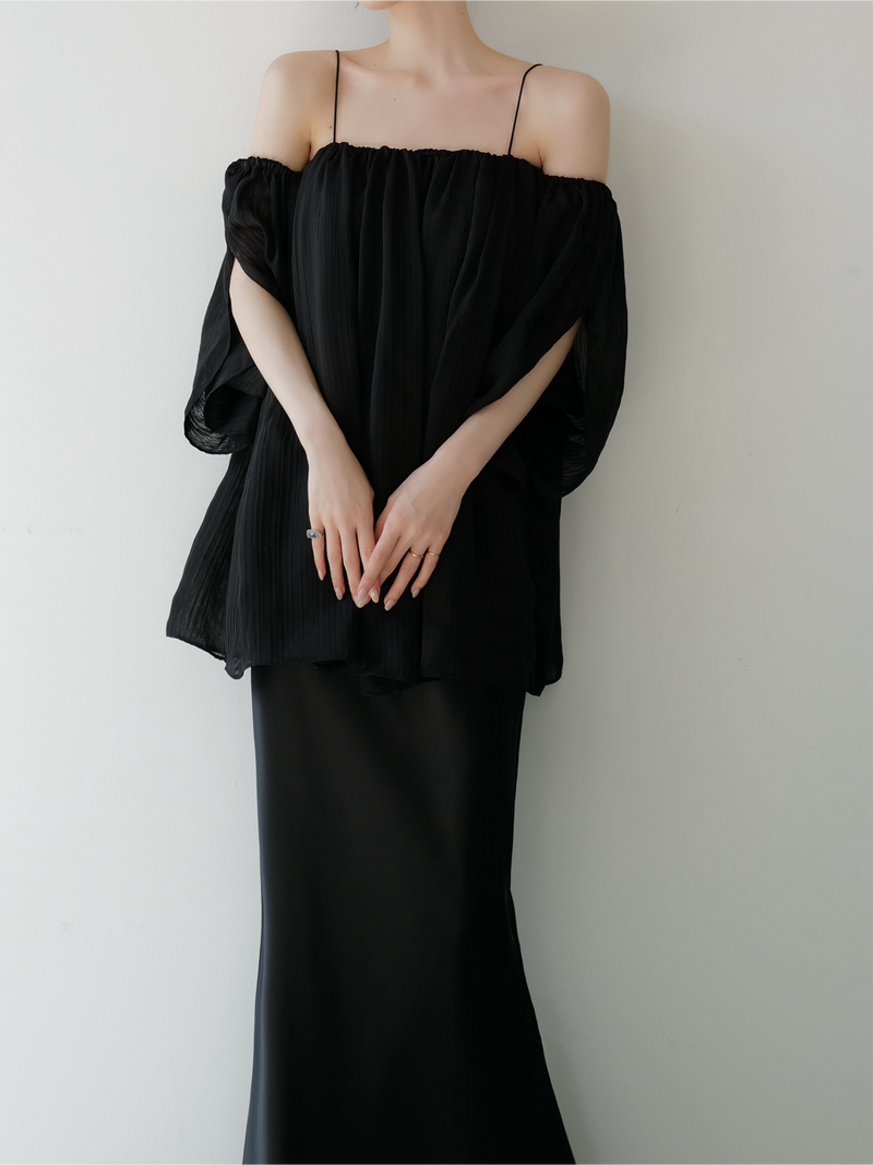 off shoulder chiffon blouse