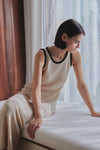 bicolor long knit dress