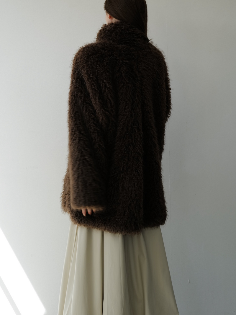 shaggy over sized short coat