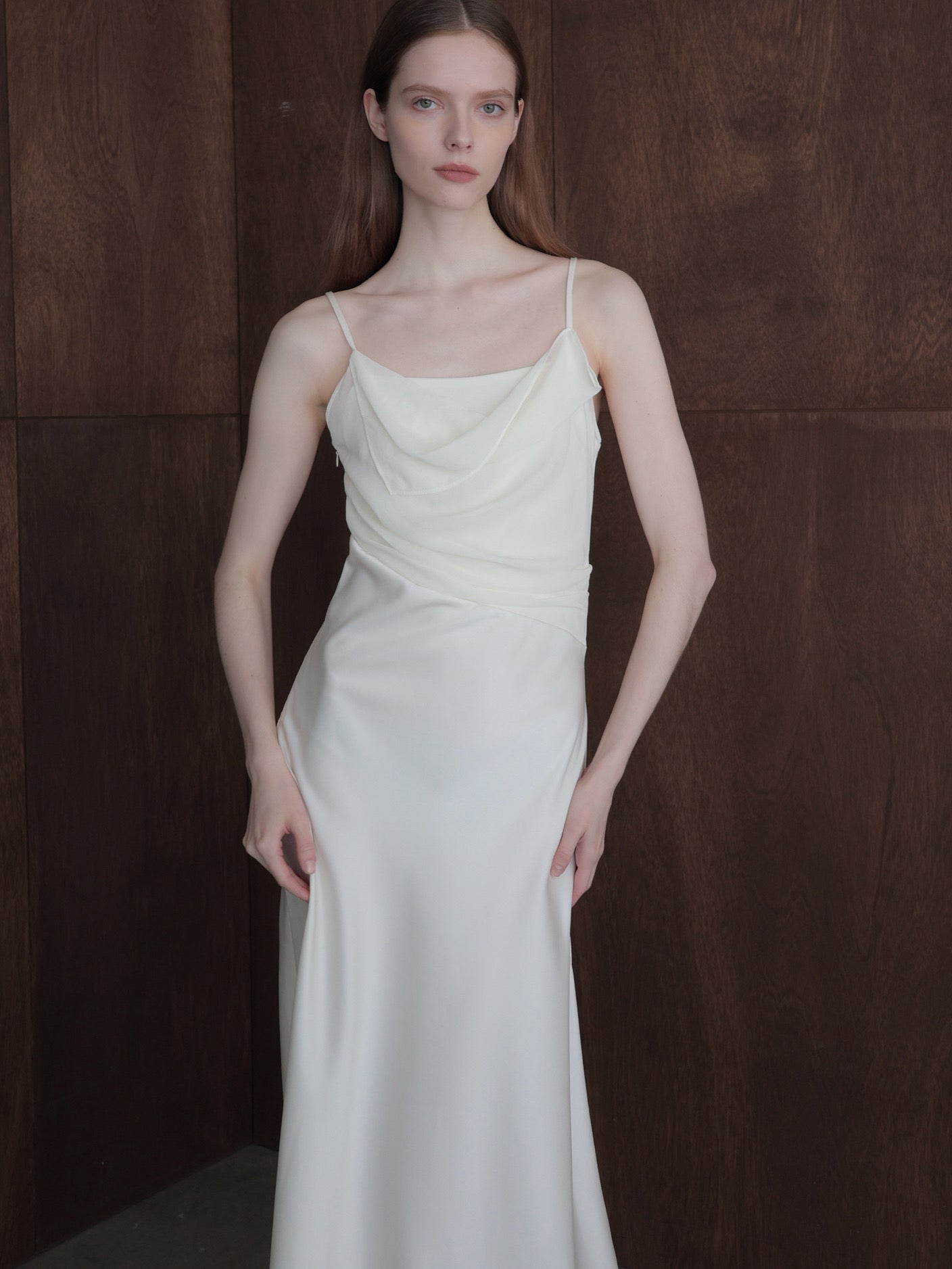 minimalist pleated long dress