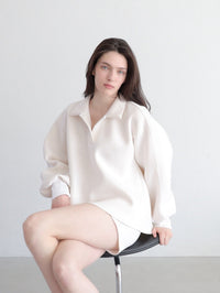 open neck sweat top