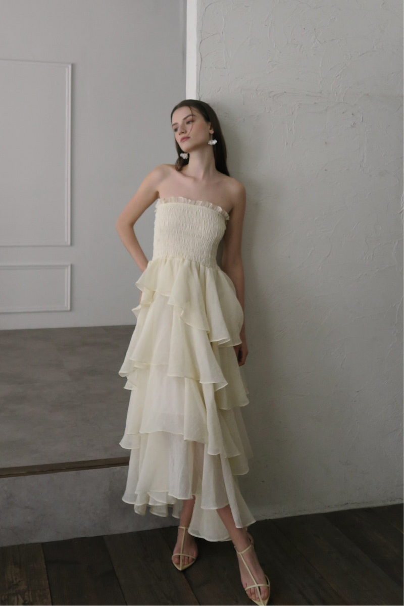ワンピース Celon frilly tiered dress frilly tiered dress – célon