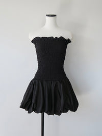 volume flare mini dress