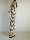 off shoulder stripe dress