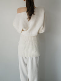 one shoulder knit mini dress