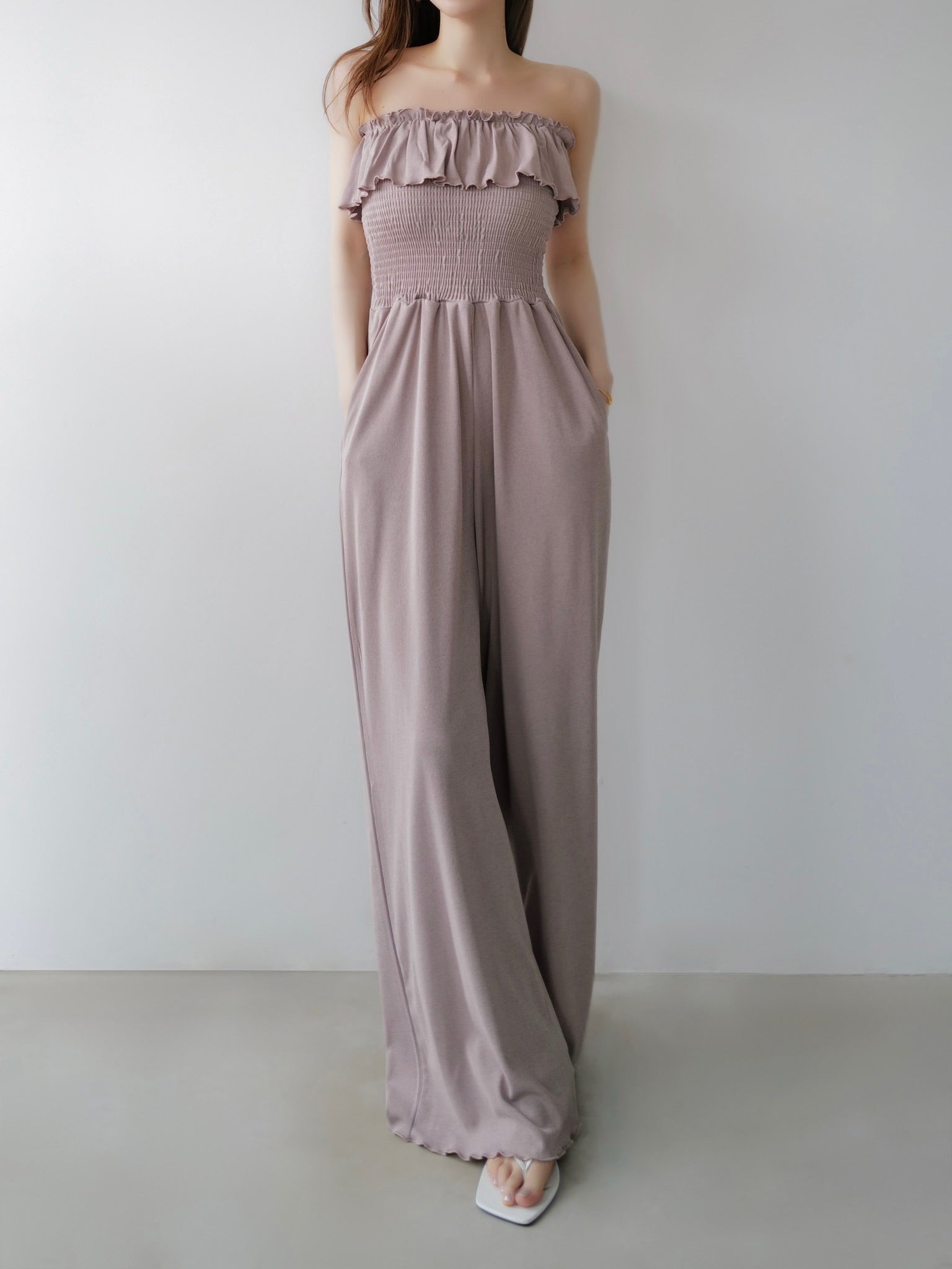 frill maxi jumpsuit