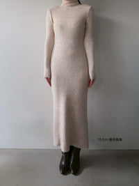 angora knit long dress
