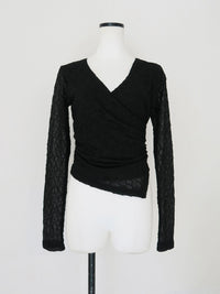 lacy wrap-over top