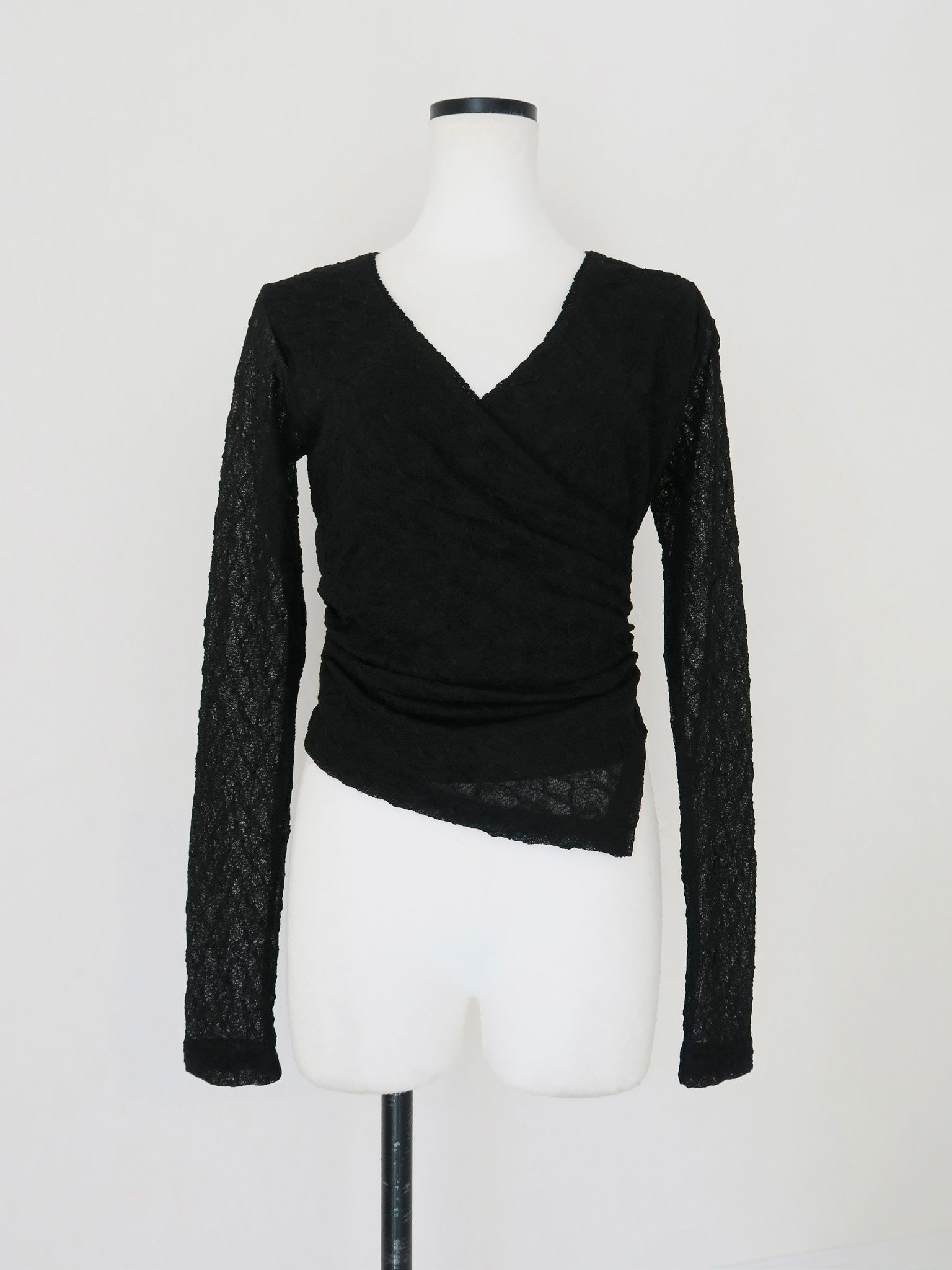 lacy wrap-over top