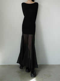 sheer layered maxi dress