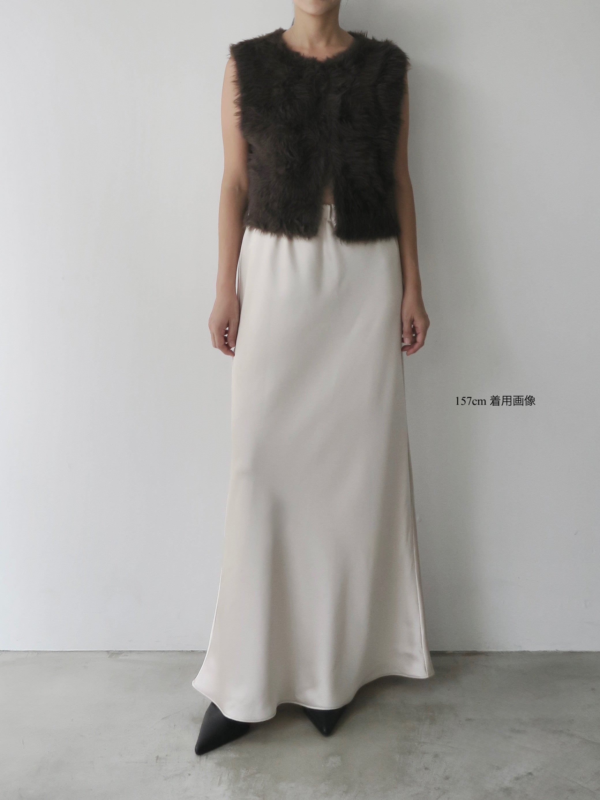silky satin long skirt