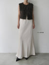 silky satin long skirt