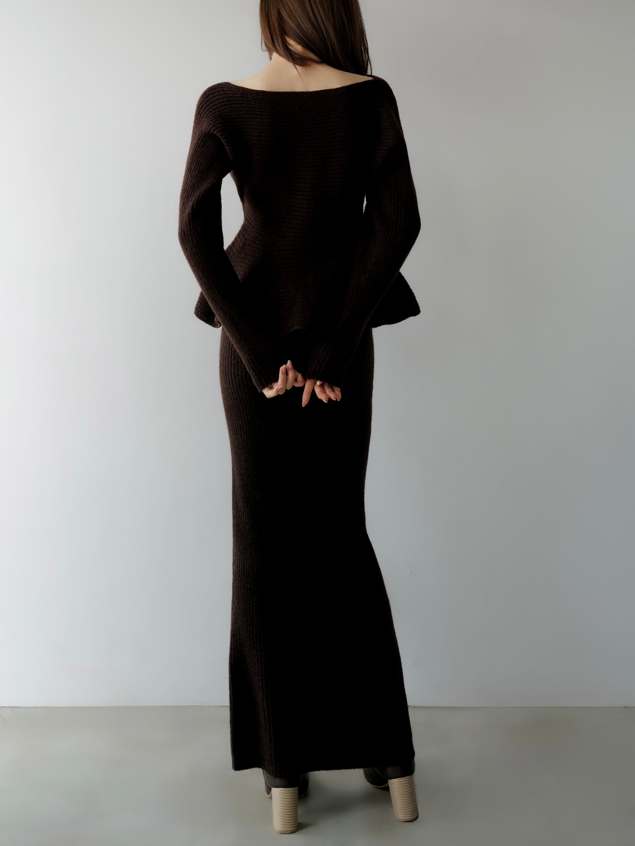 summer sale / textured peplum knit set