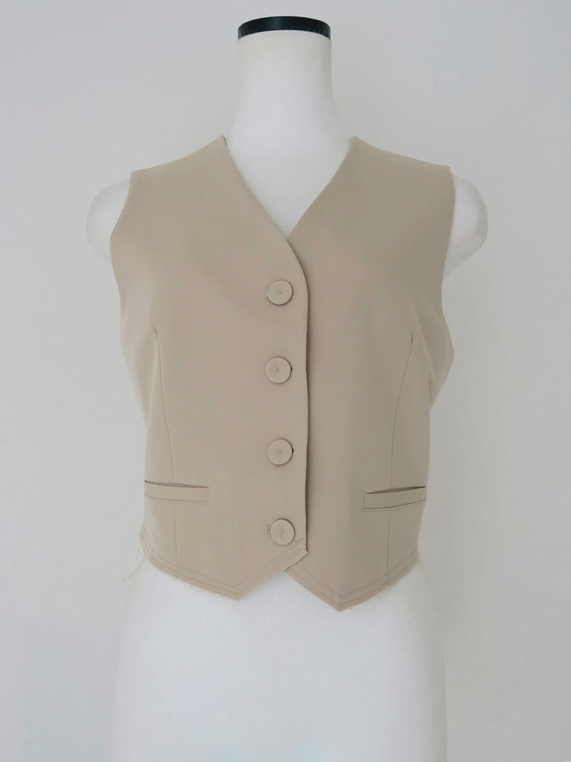 raw hem single vest