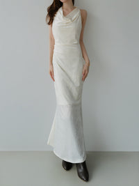 drape velour long dress