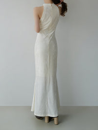drape velour long dress
