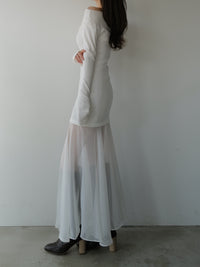 sheer layered maxi dress