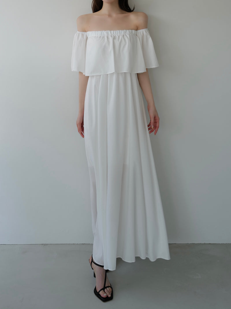 flare top off shoulder dress