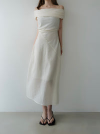 tencel drape off-shoulder dress