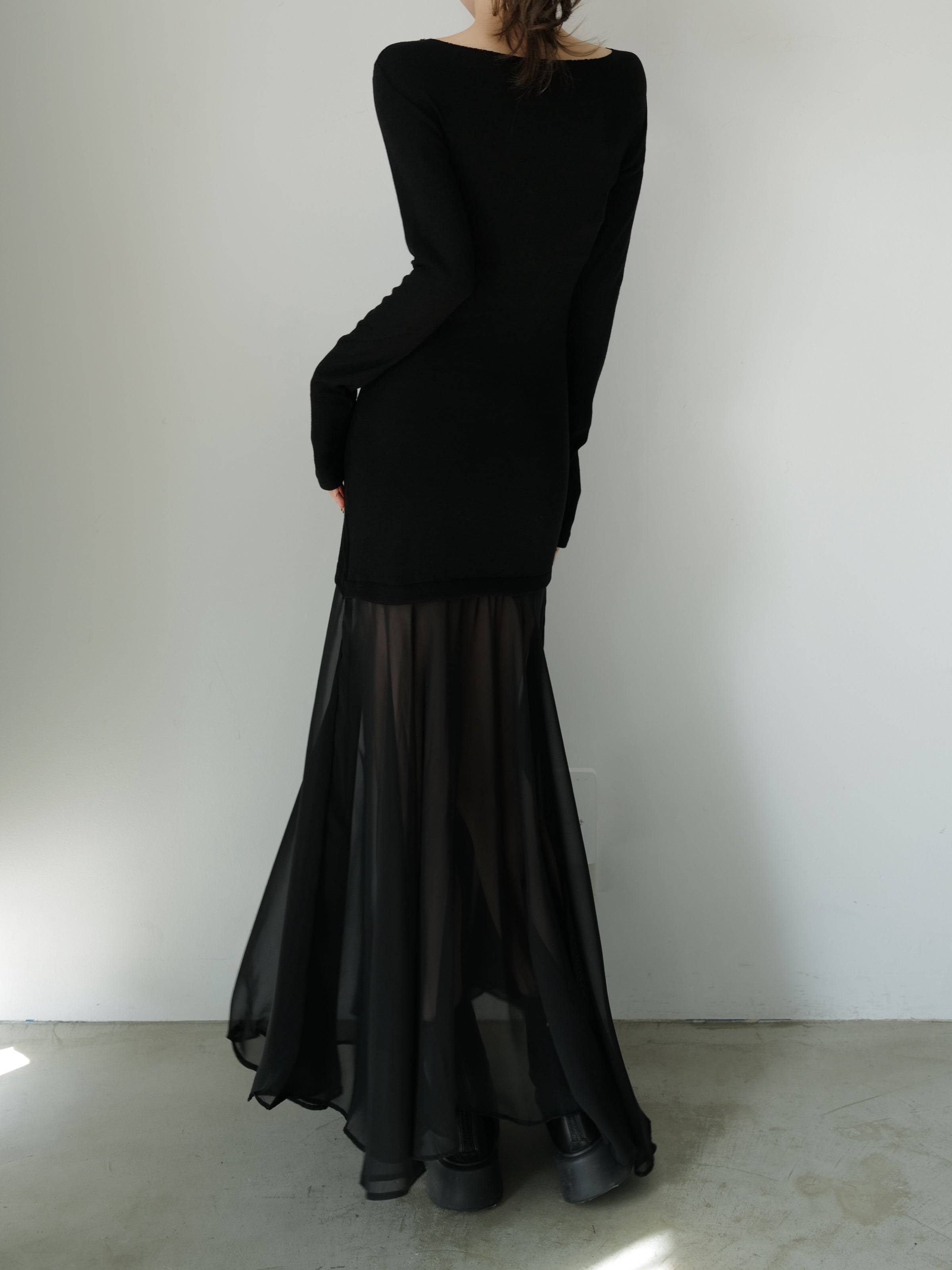 sheer layered maxi dress