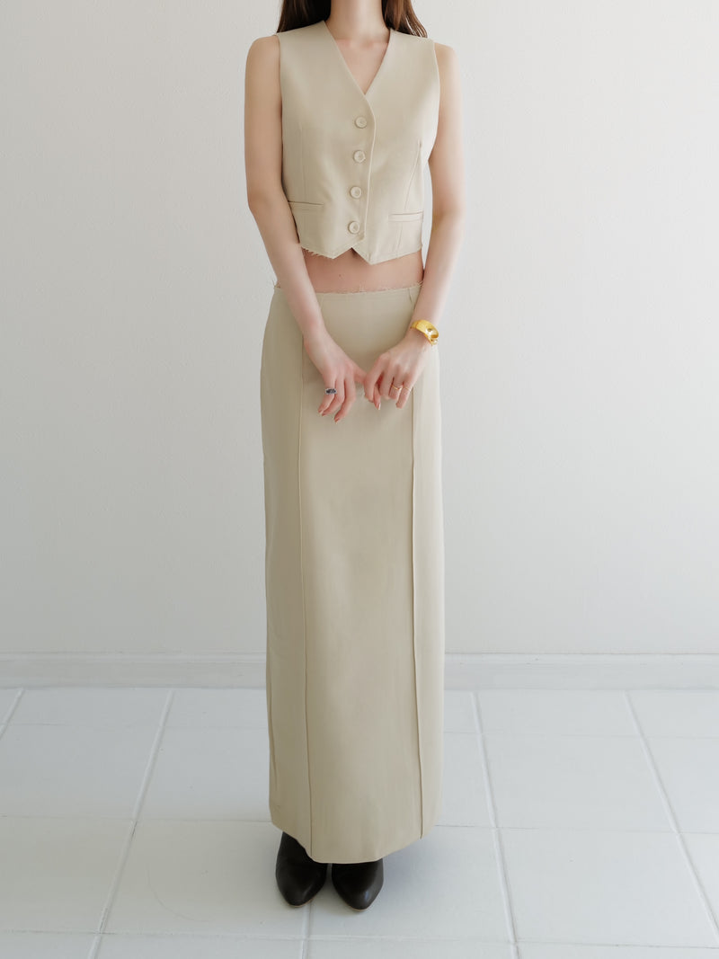raw hem single vest