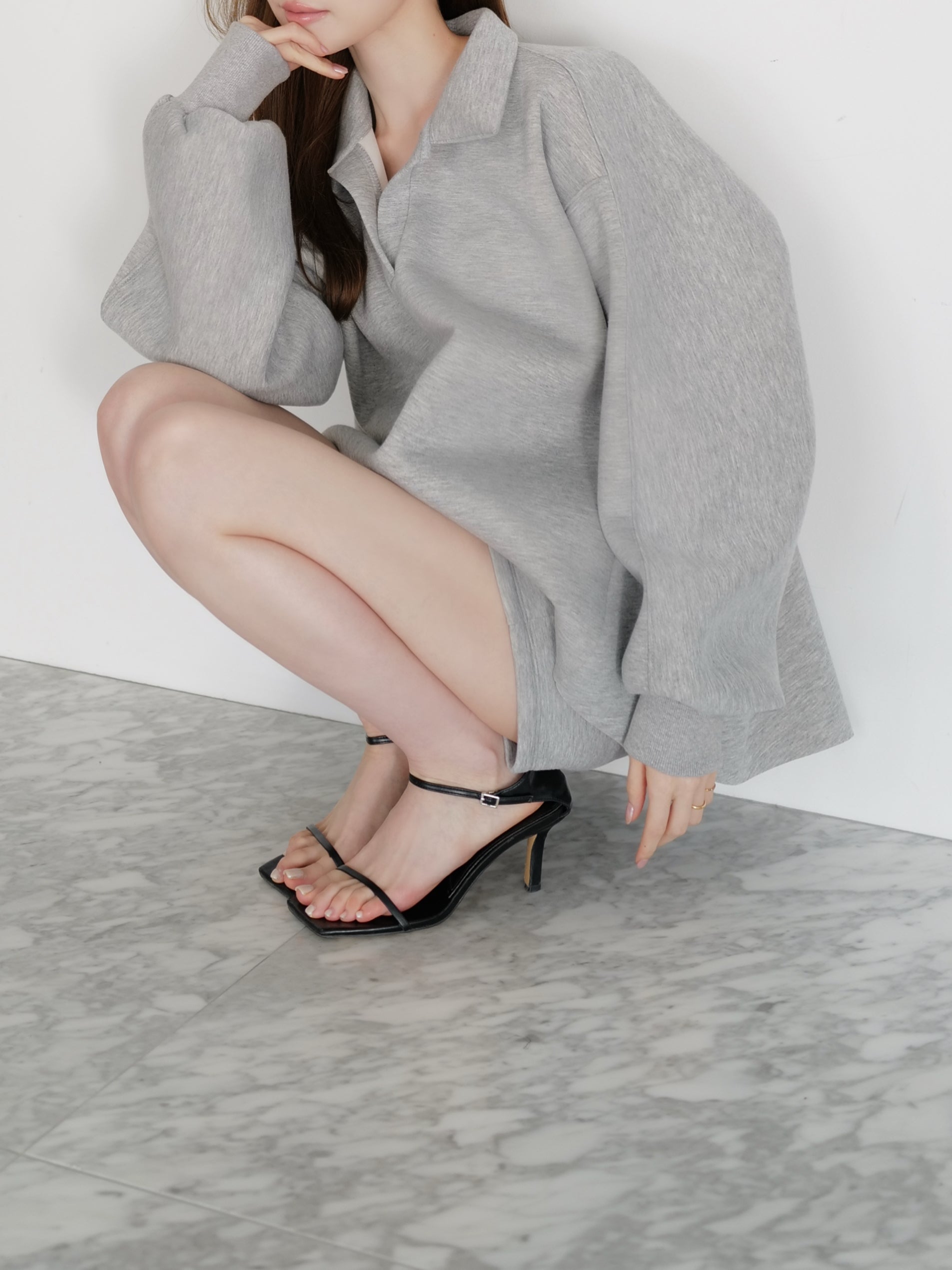 open neck sweat top
