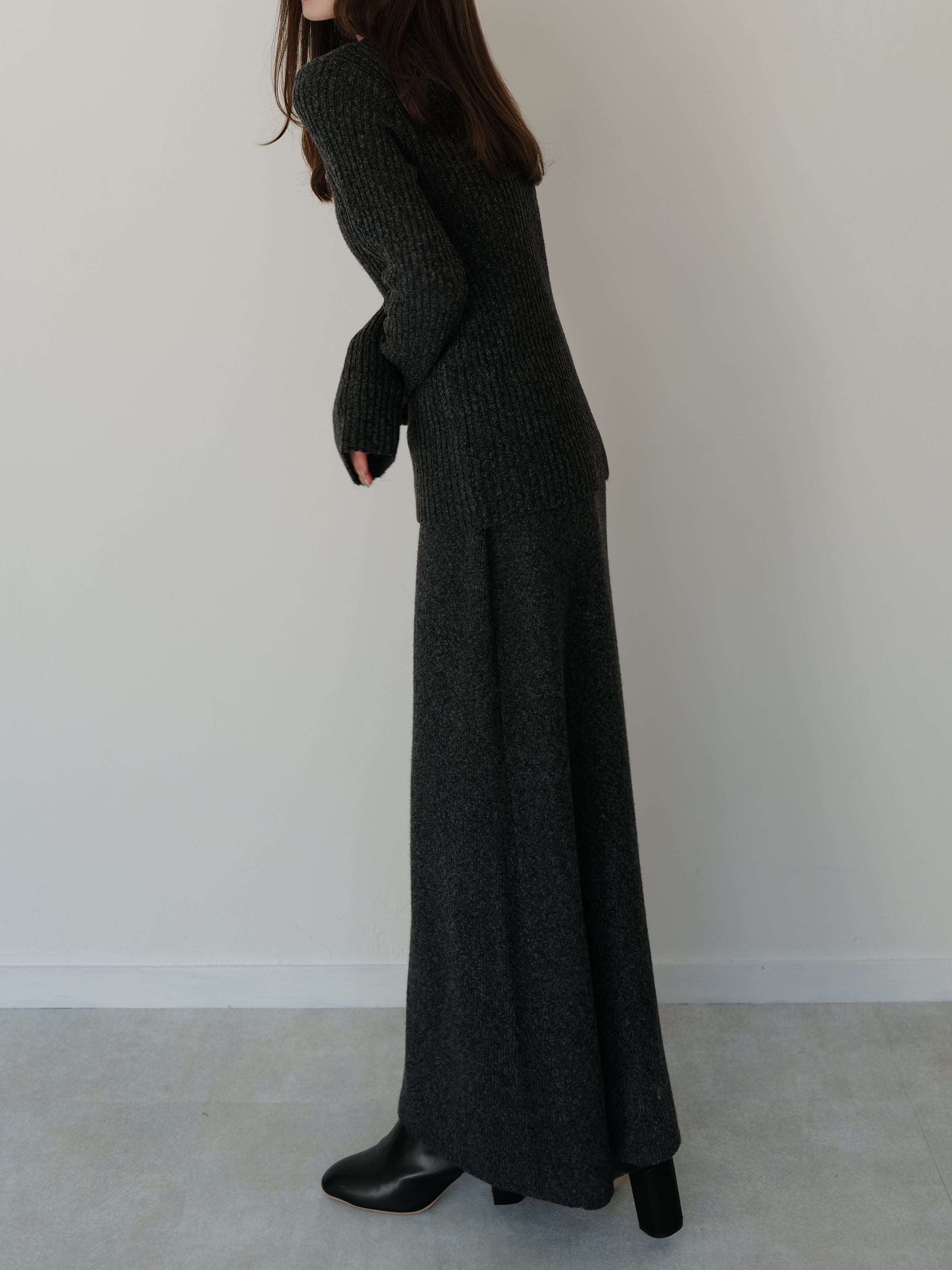 summer sale / hook rib knit skirt