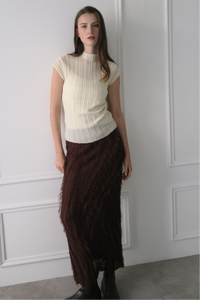 sample sale / fringe knit tight skirt