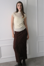 fringe knit tight skirt