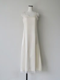 lace satin cami long dress
