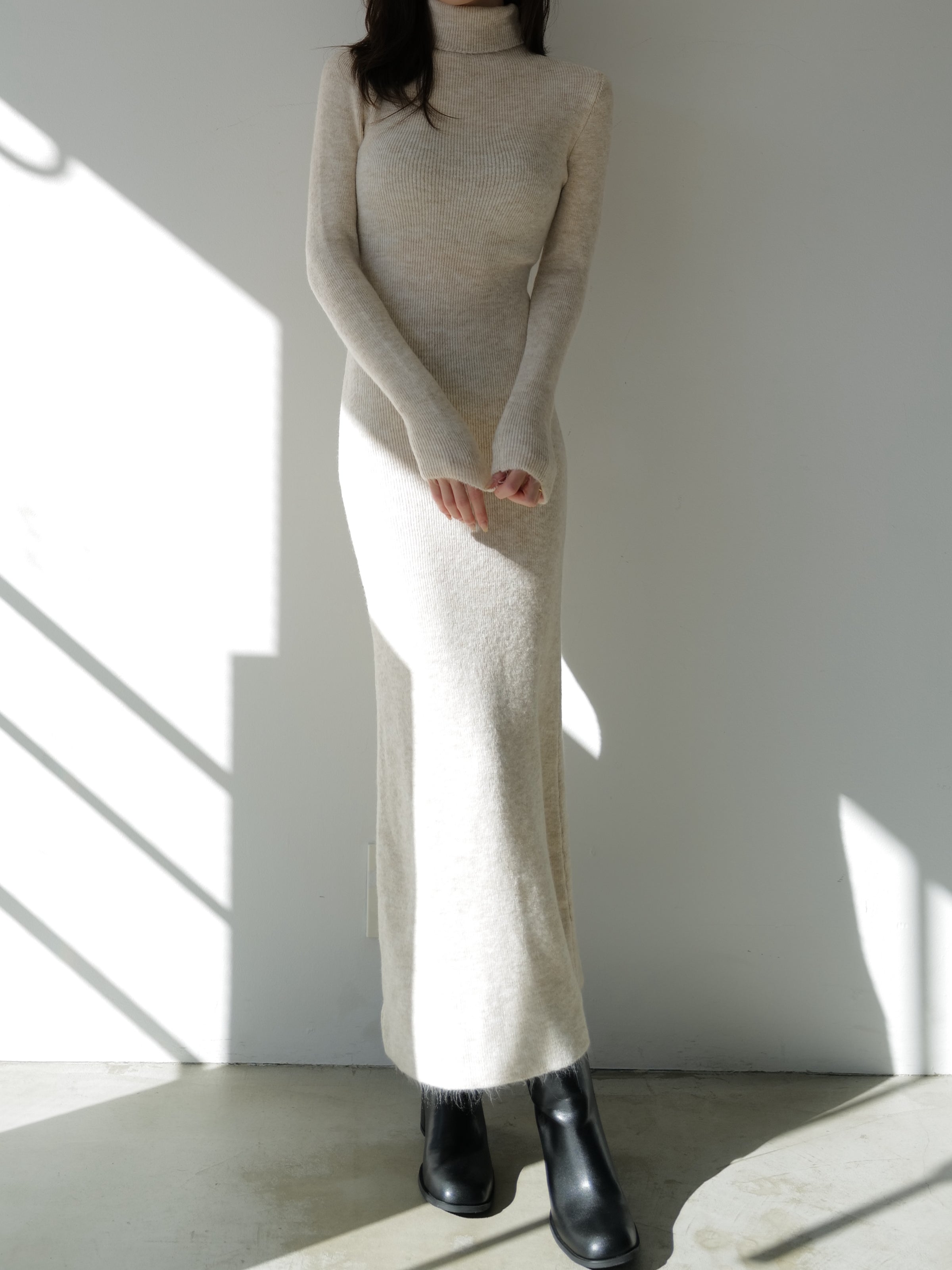 angora knit long dress