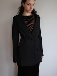 wool belted tailored jacket