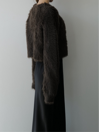 mink-like fur cardigan