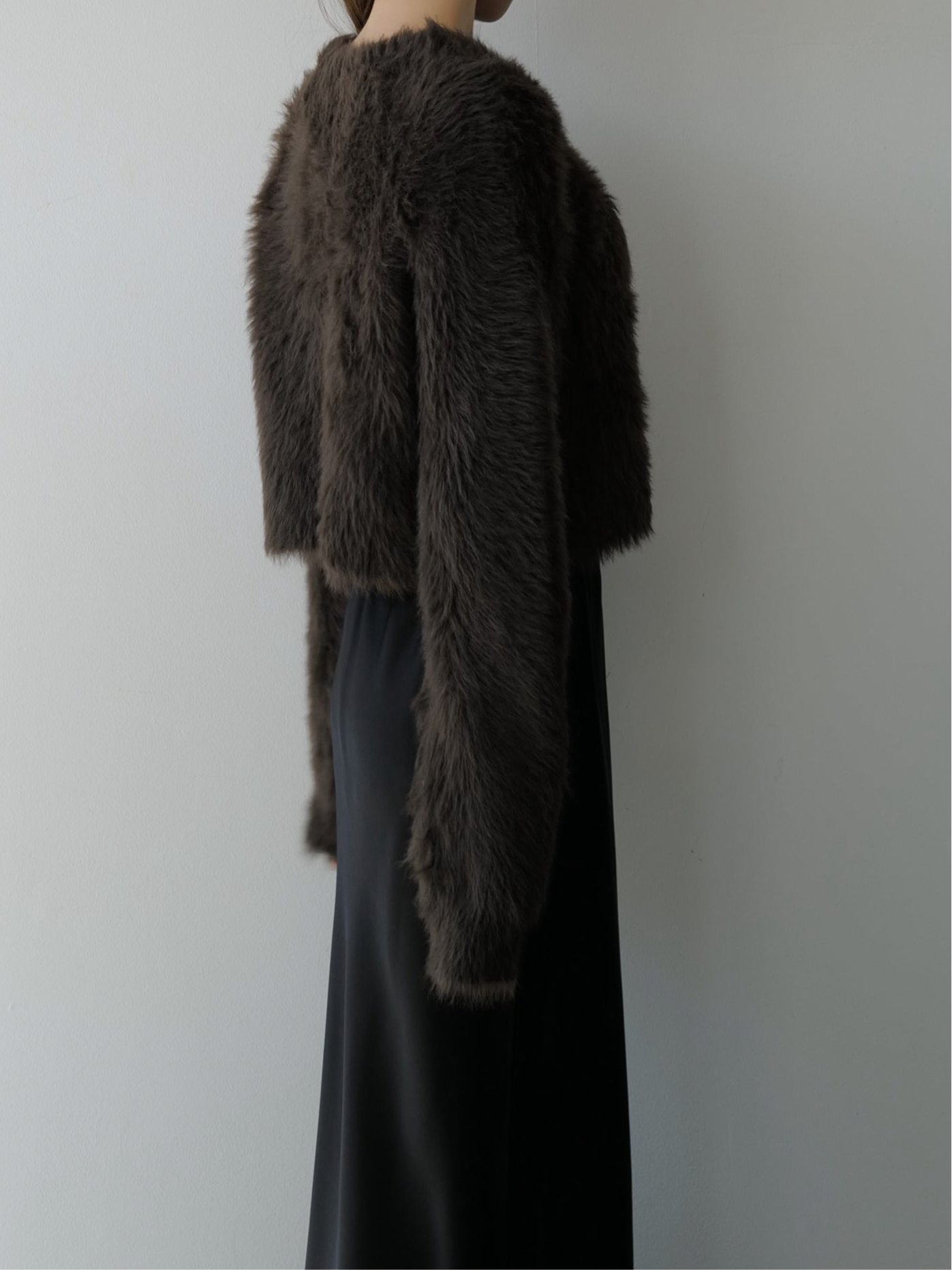 mink-like fur cardigan
