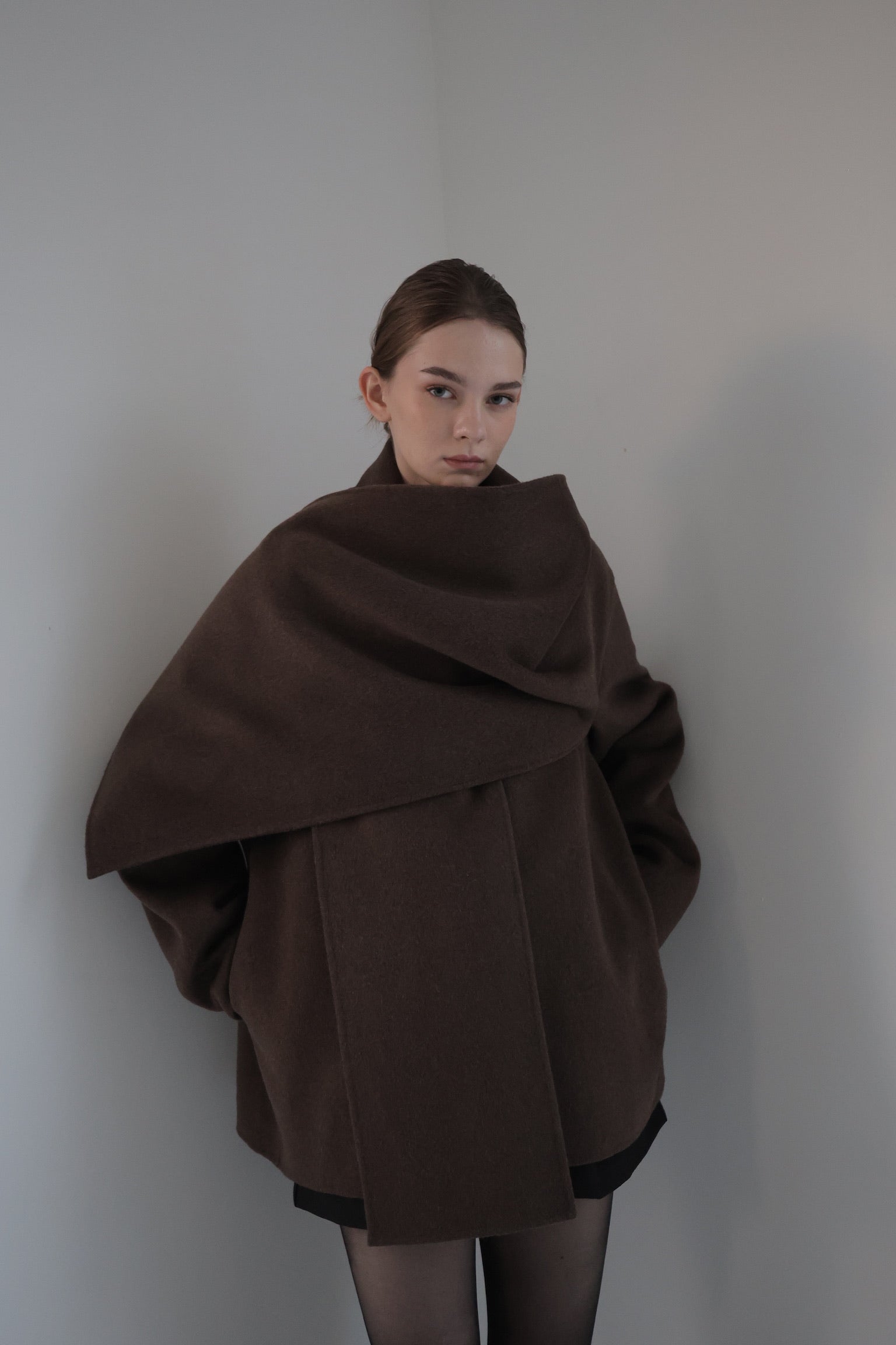 cashmere cape half coat