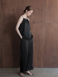 lace layered satin cami blouse