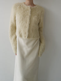 mink-like fur cardigan