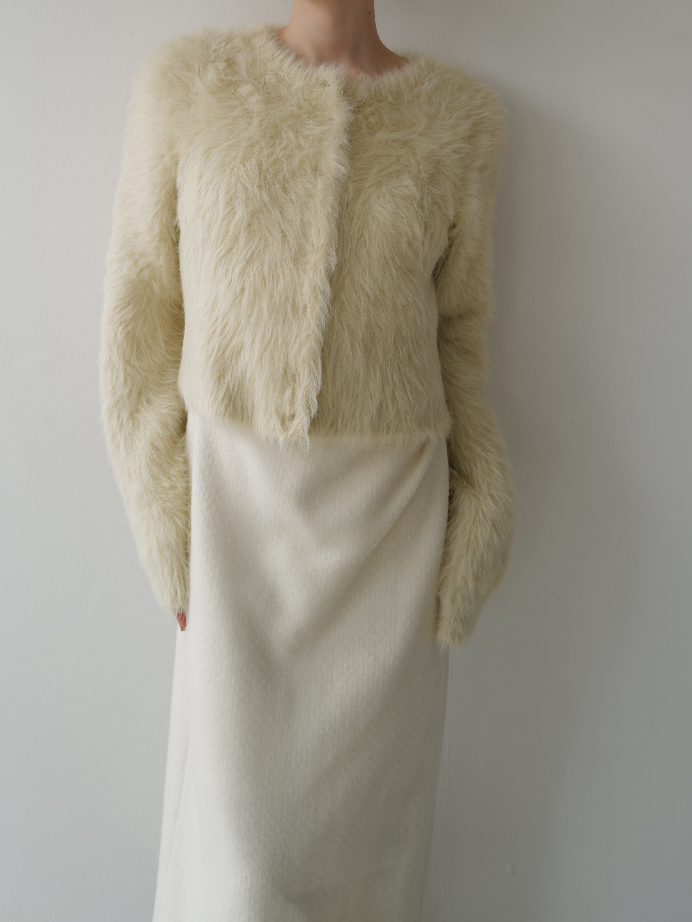 mink-like fur cardigan