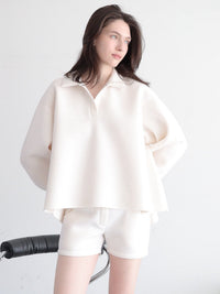 open neck sweat top