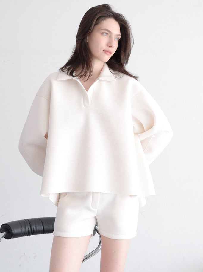 open neck sweat top