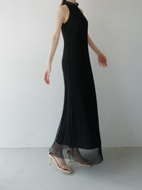 tulle pleats halter dress