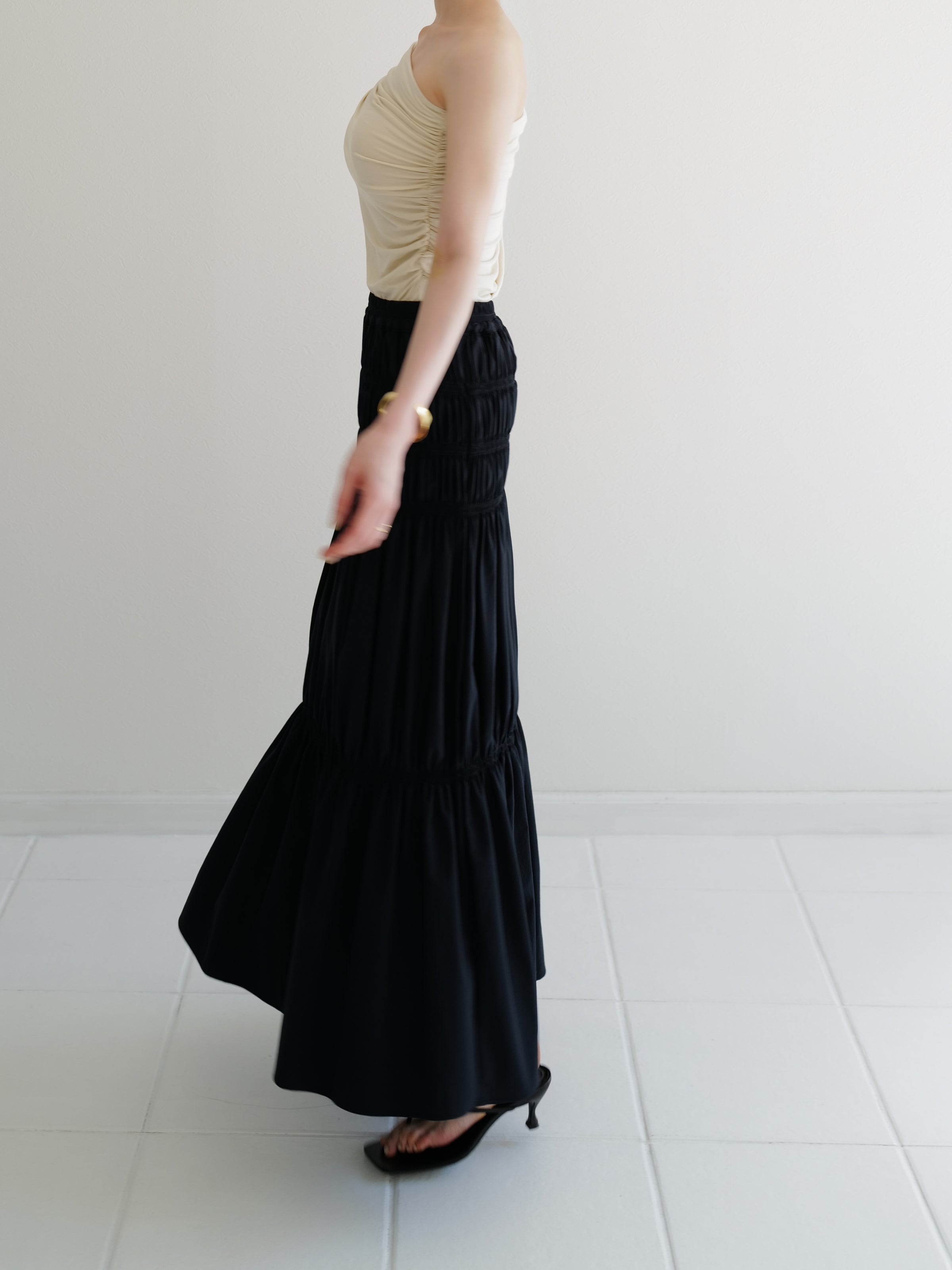 accently tiered long skirt