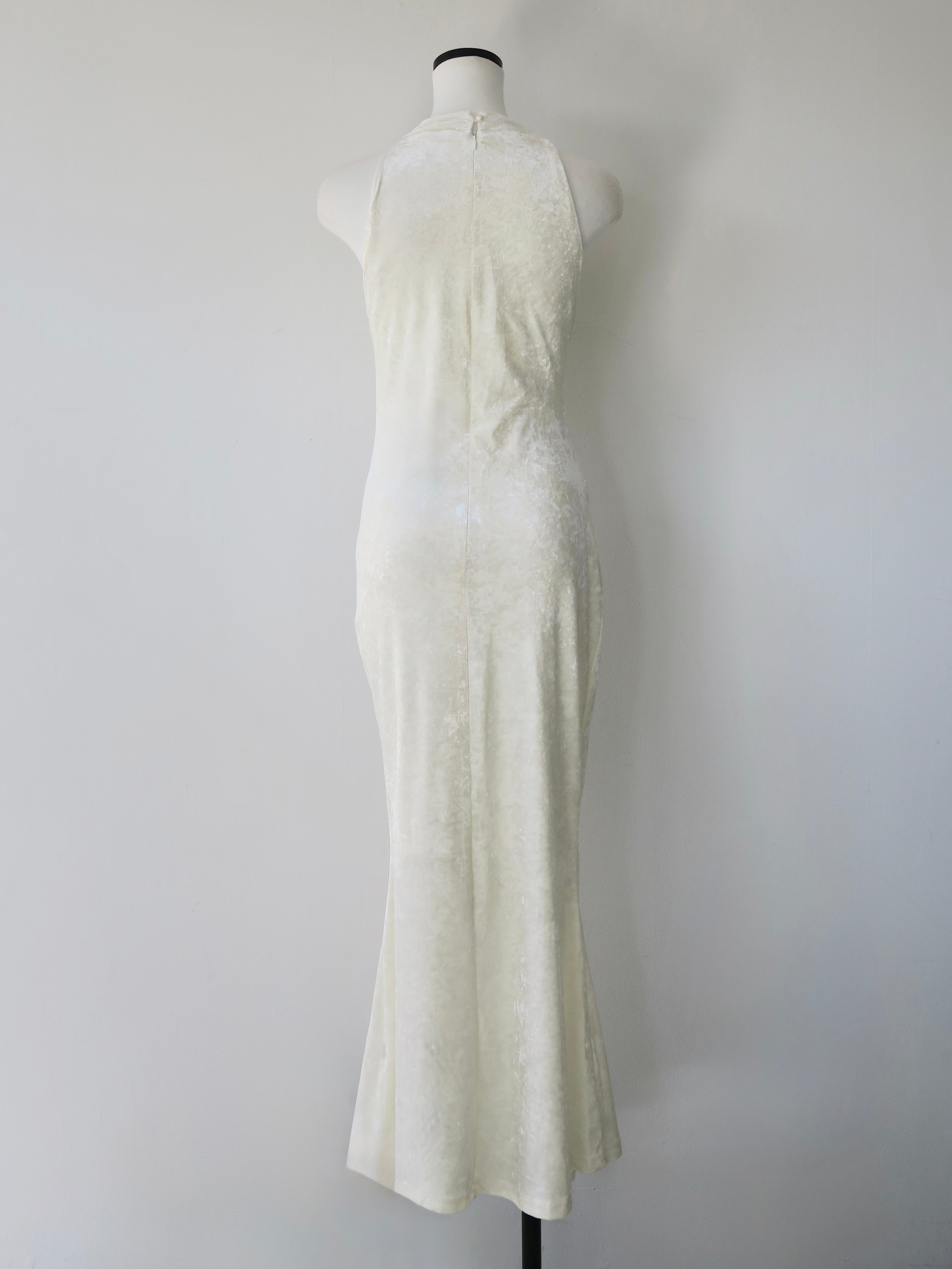 drape velour long dress – célon